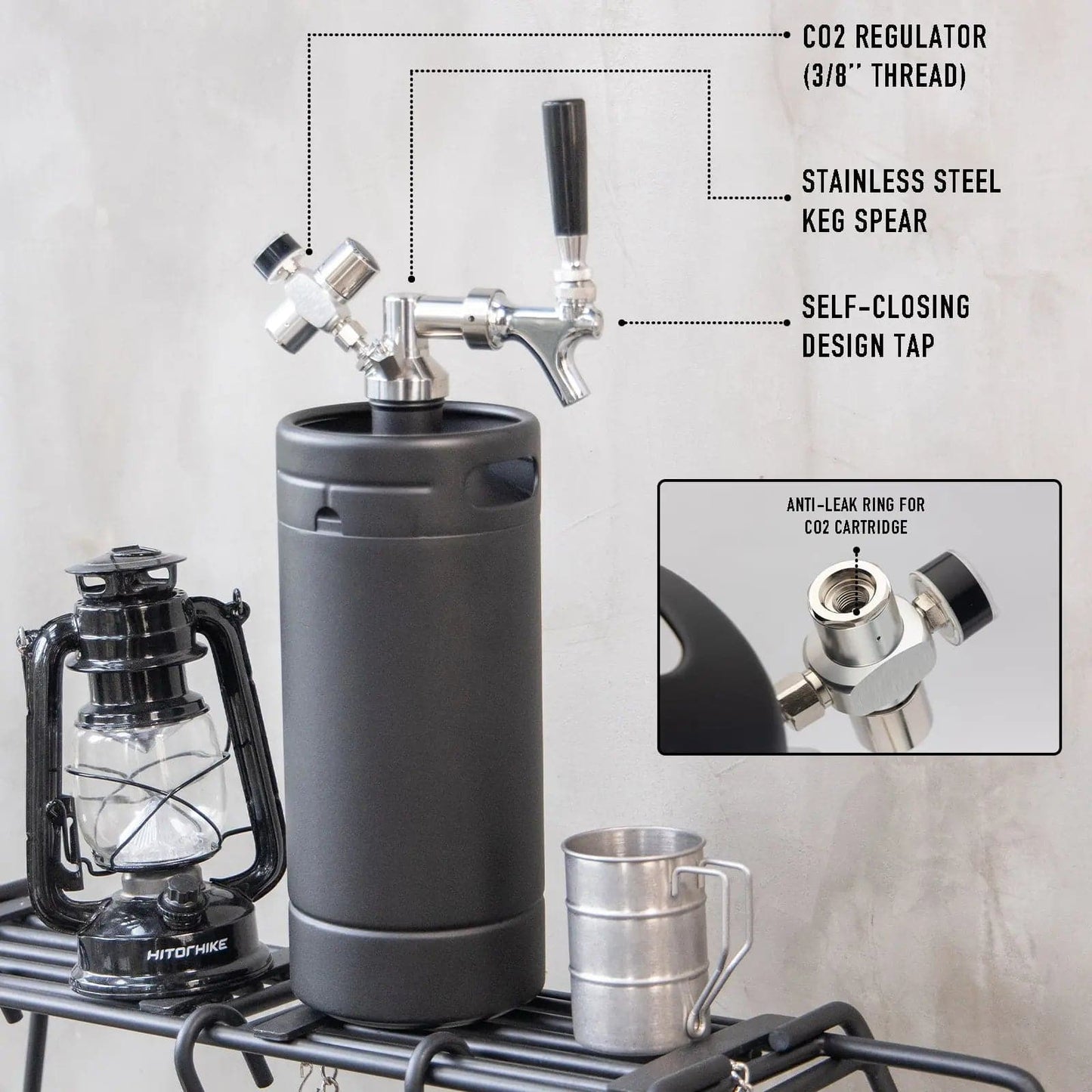 tmcraft 128oz mini keg growler black products details photo