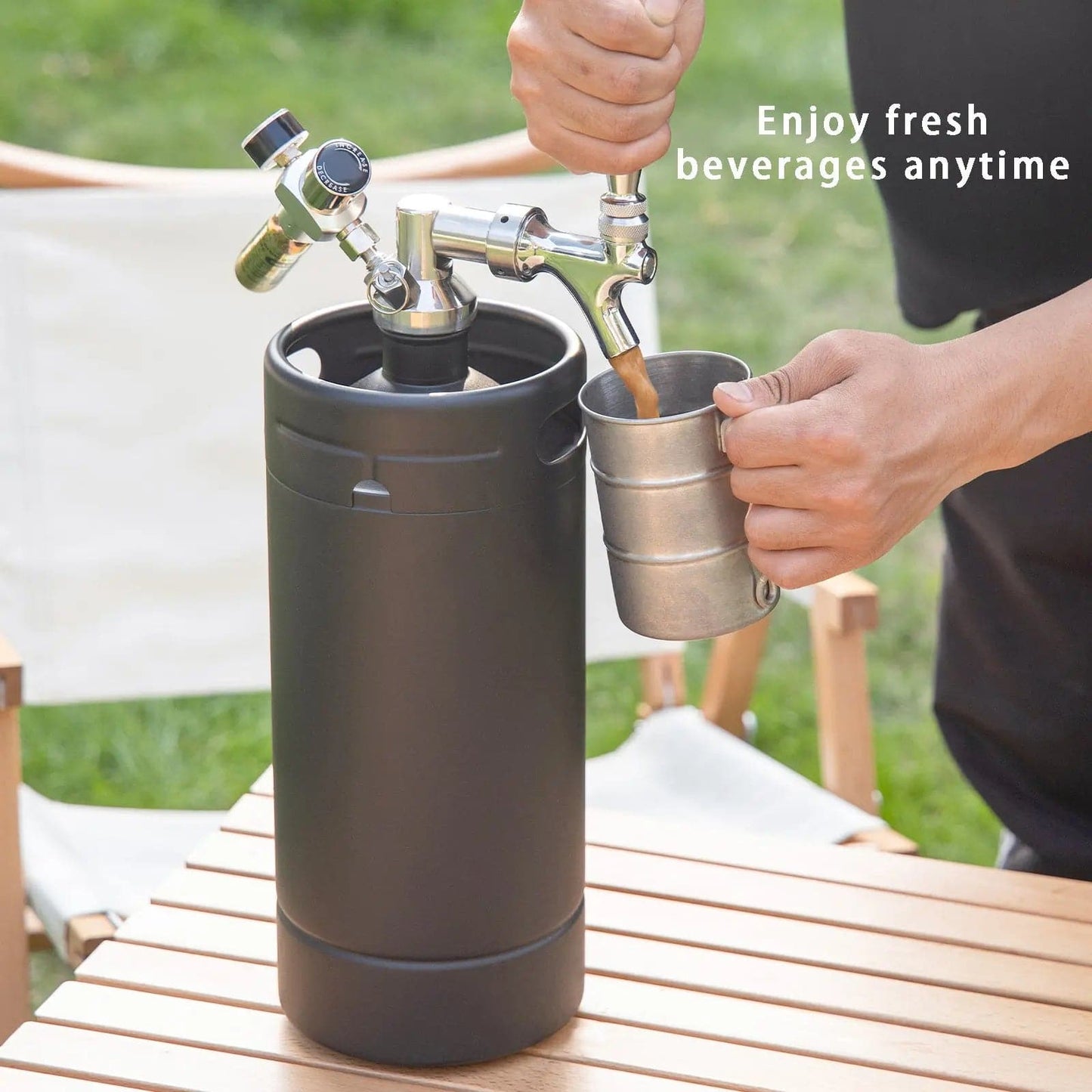 tmcraft 128oz mini keg growler black show photo 2