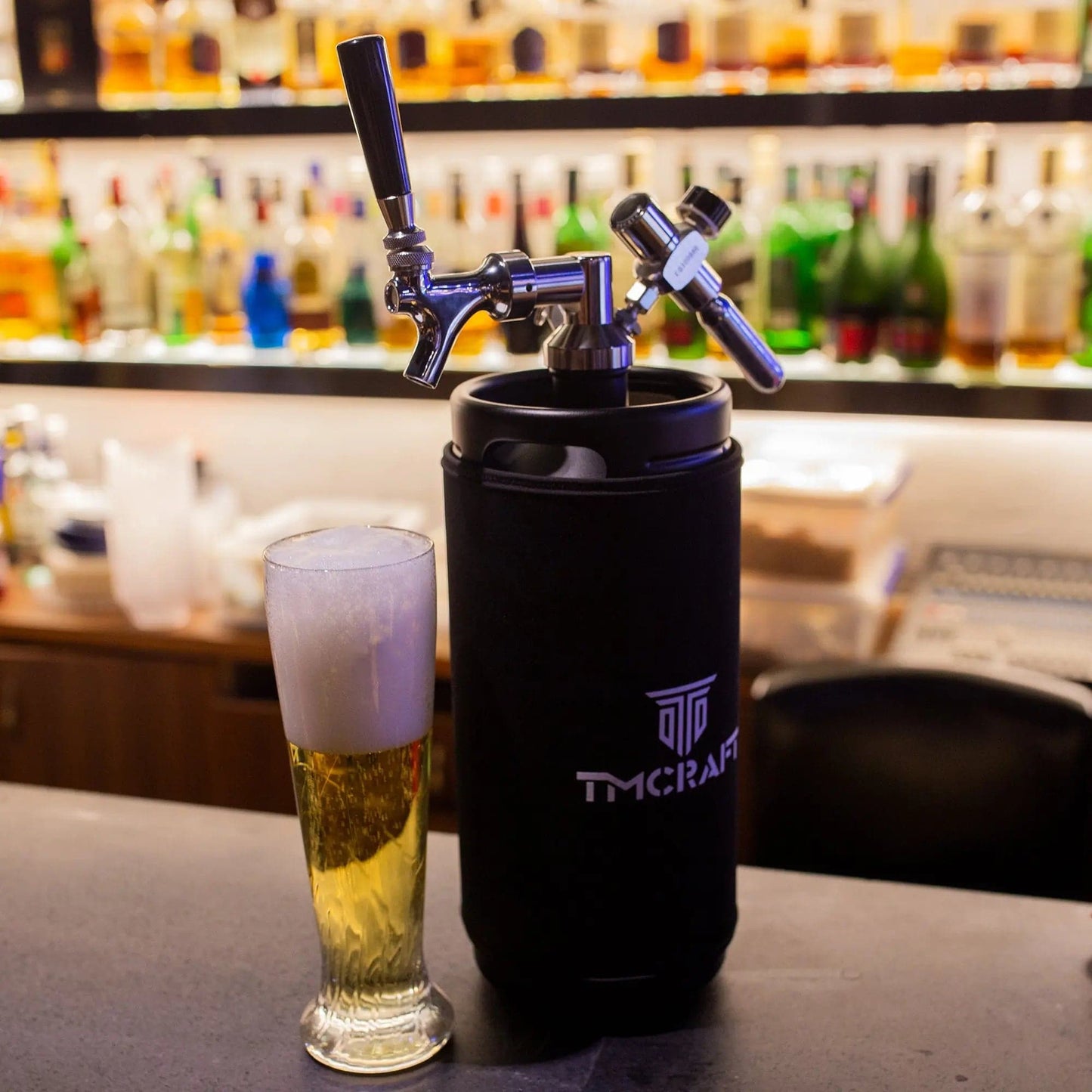 tmcraft 128oz mini keg growler black show photo 1