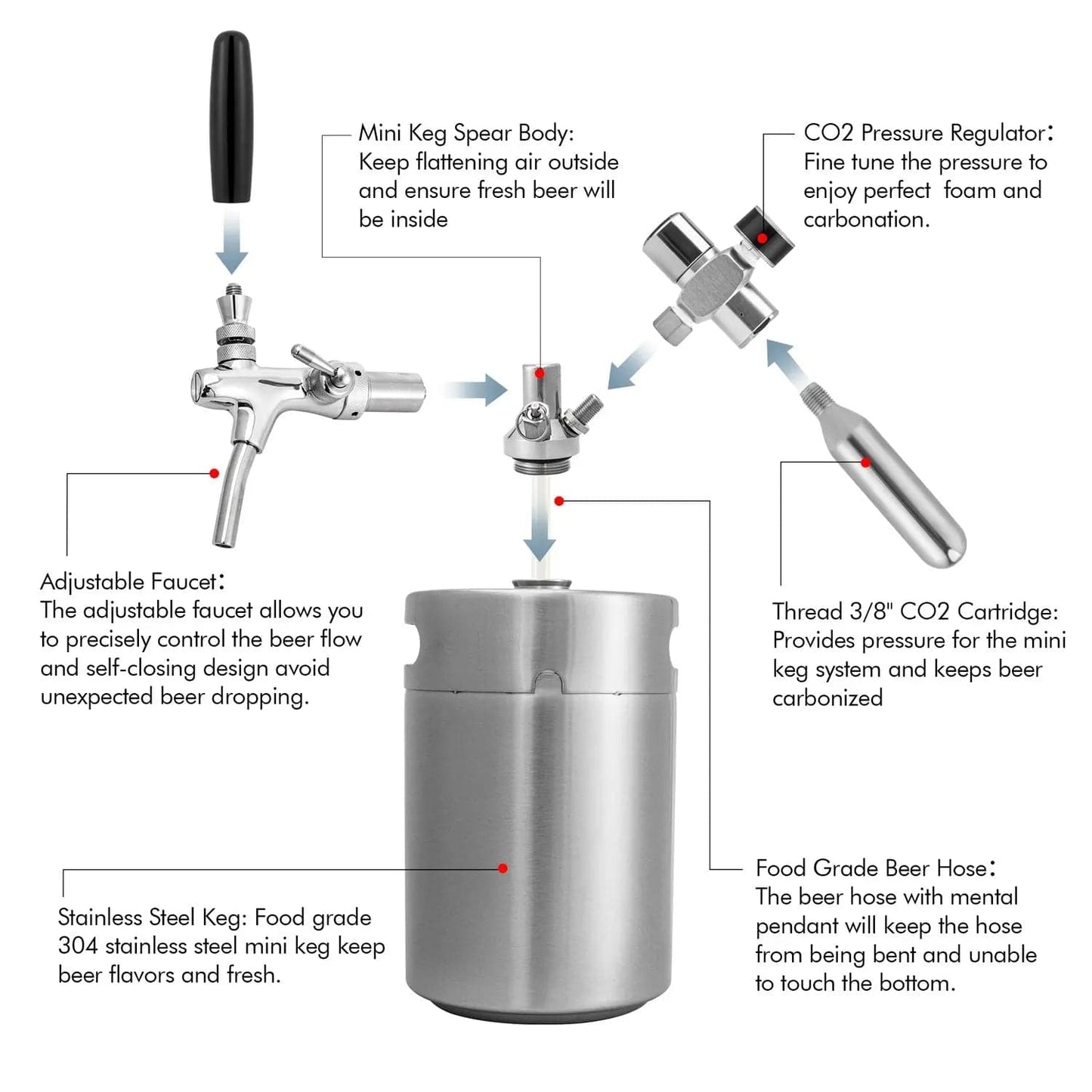 tmcraft 170oz mini keg growler silver introduction photo