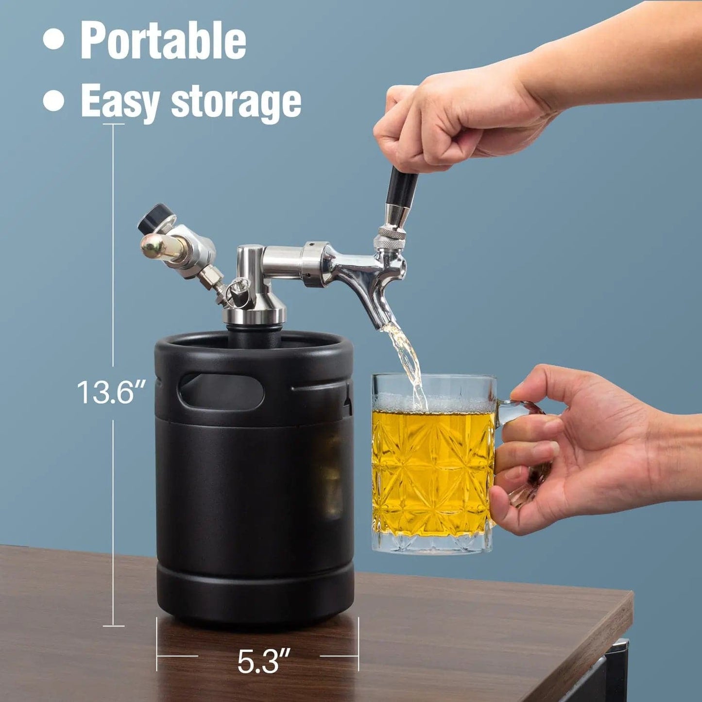 tmcraft 64oz mini keg growler black size photo