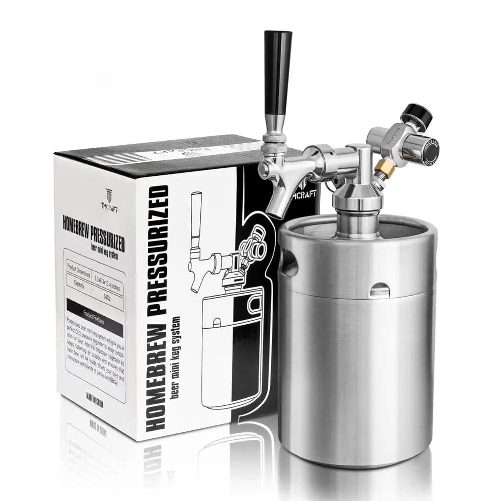 tmcraft 64oz mini keg growler silver main photo