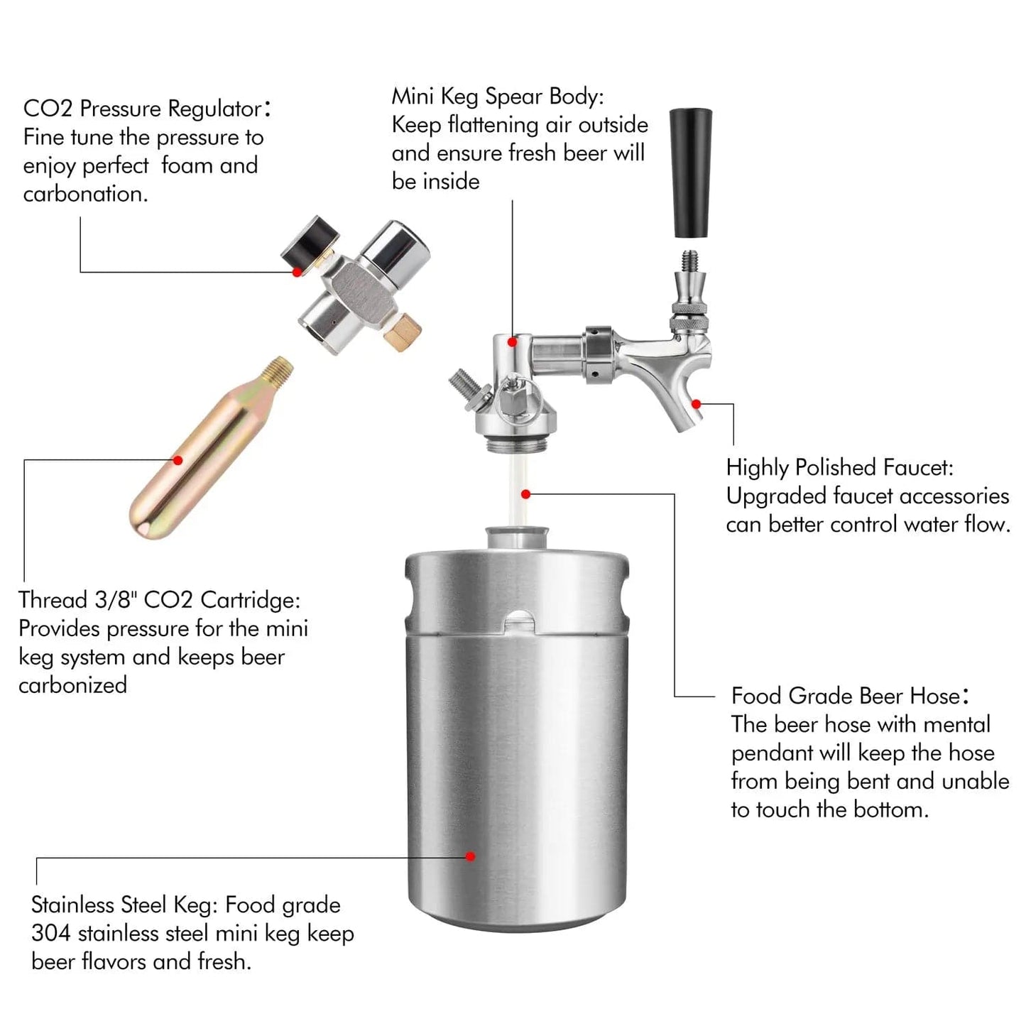 tmcraft 64oz mini keg growler silver introduction photo