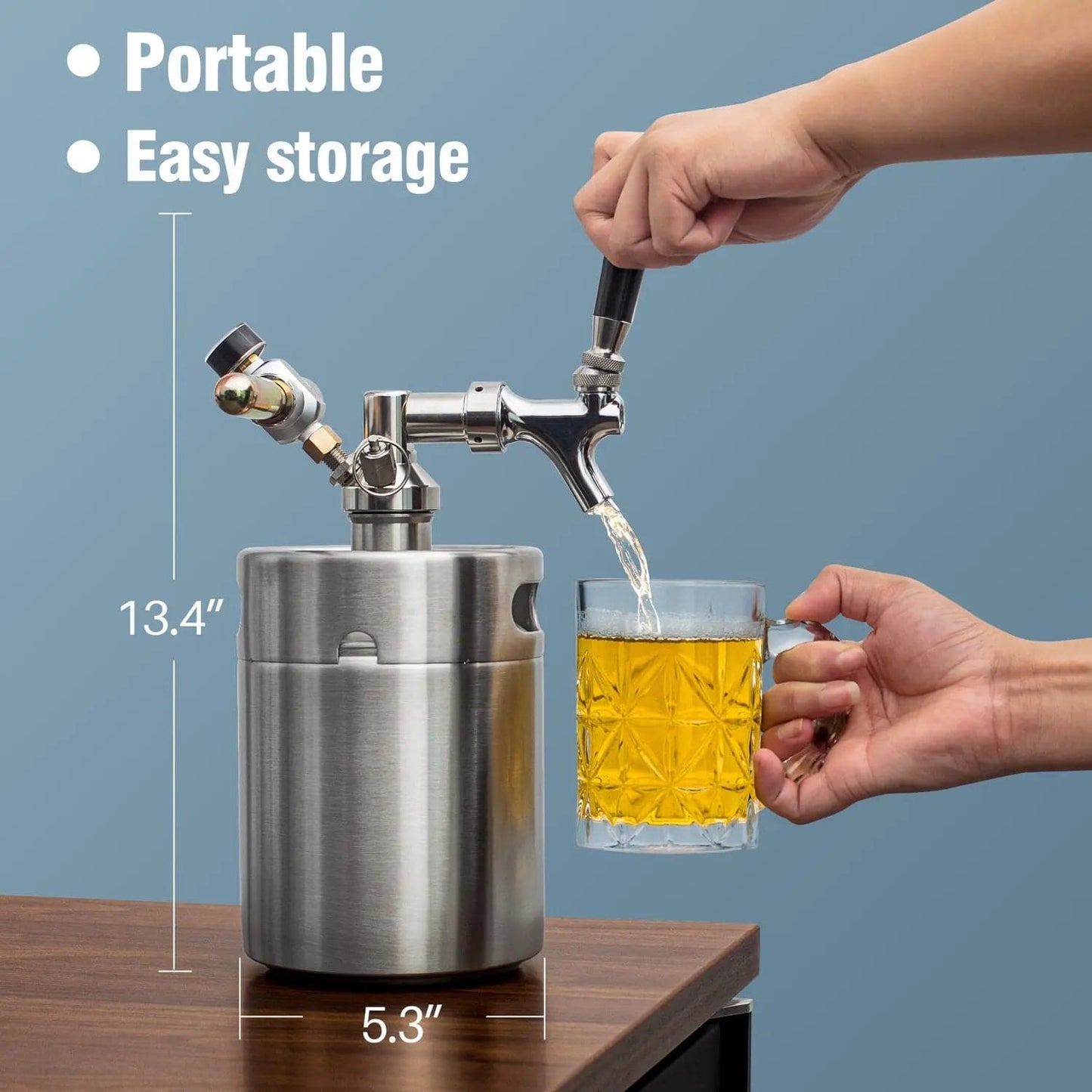 tmcraft 64oz mini keg growler silver size photo