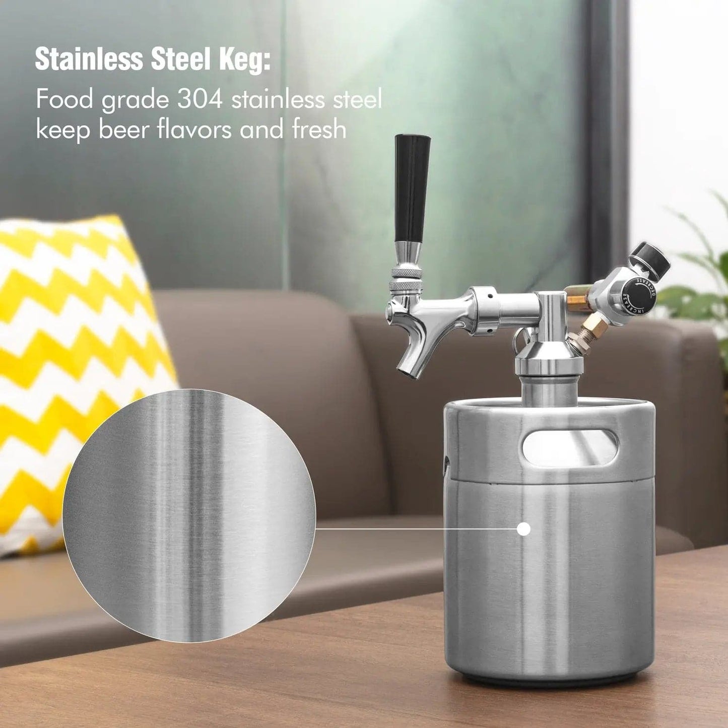 tmcraft 64oz mini keg growler silver show photo 2