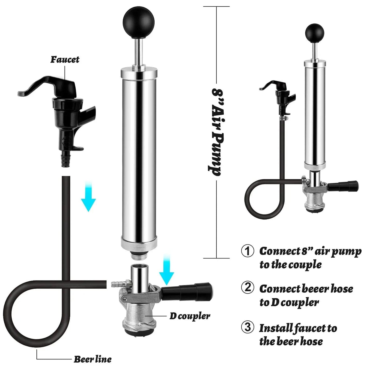 tmcraft 8 inch beer keg party pump size photo