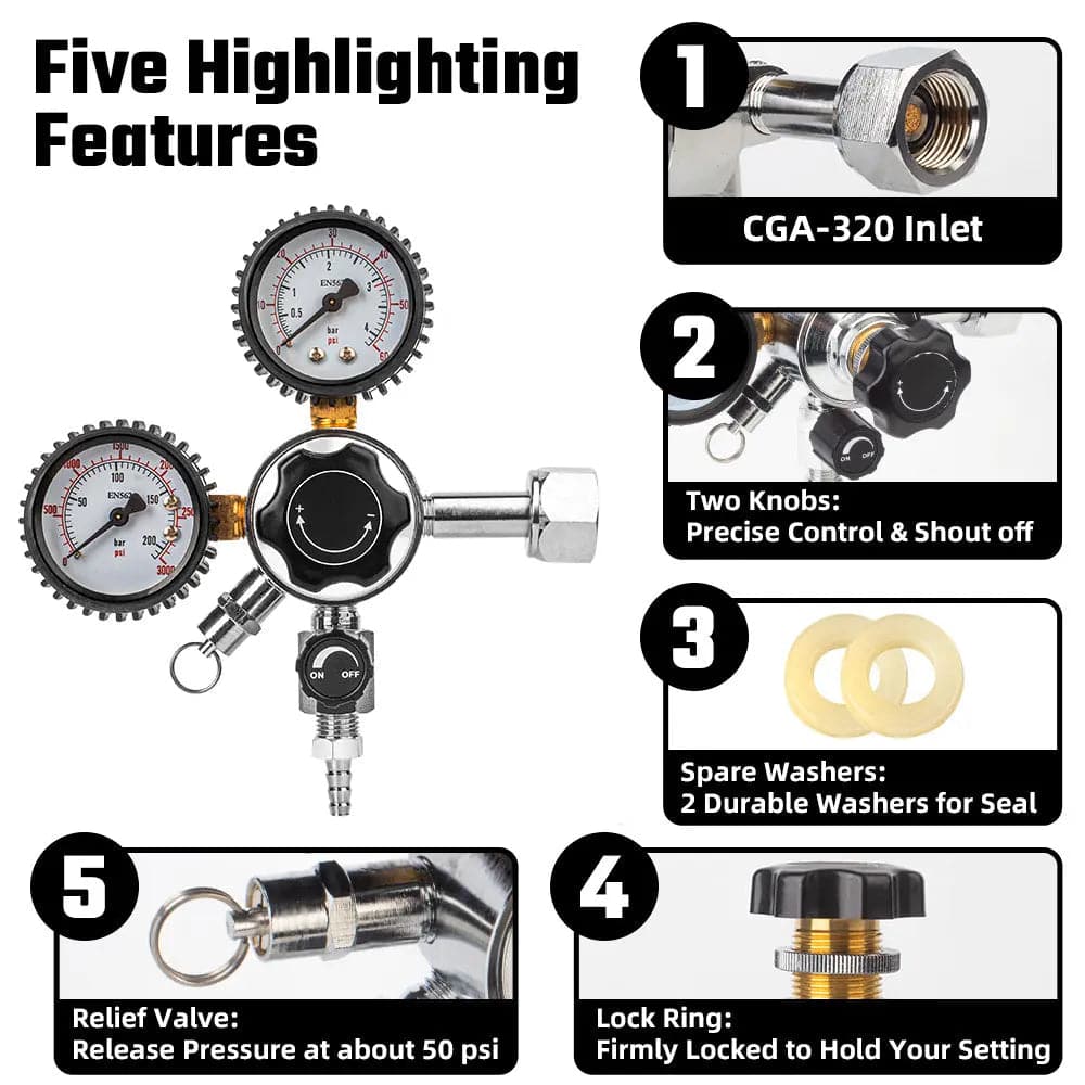 tmcraft beer keg dual gauge co2 regulator products details