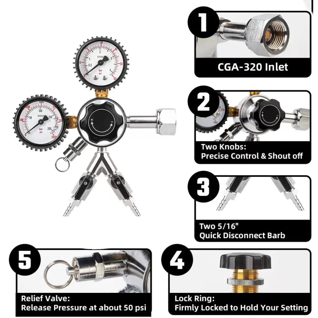 tmcraft double tap kegerator tower kit regulator photo