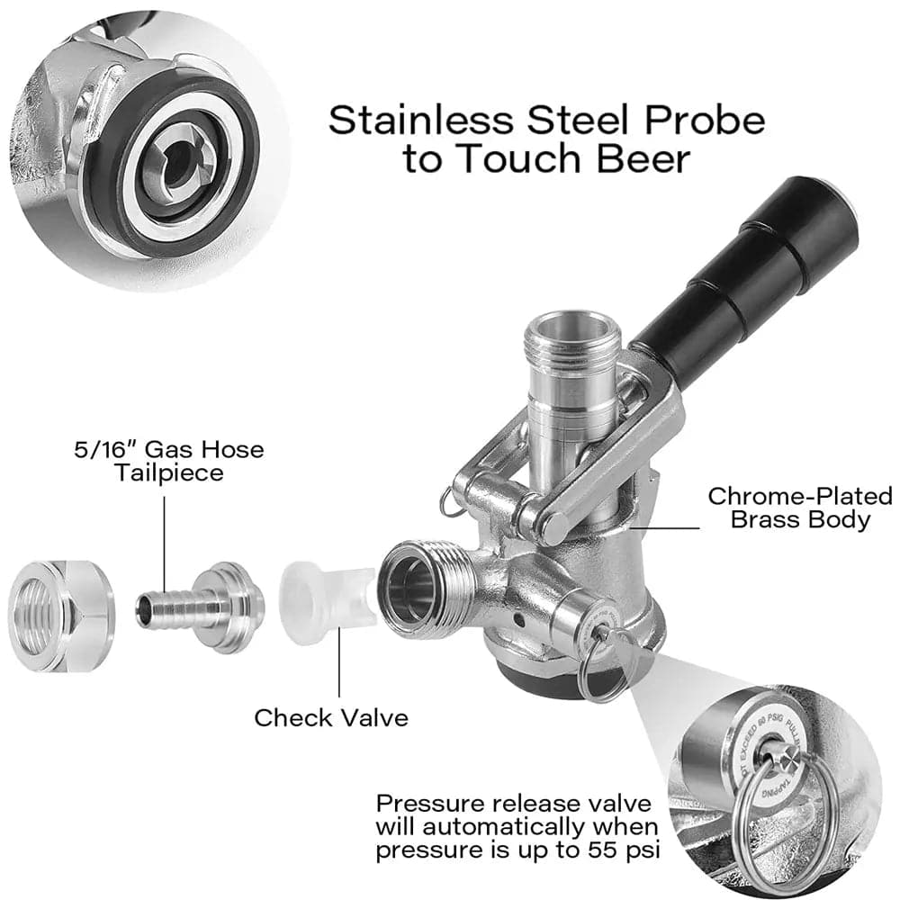 tmcraft double tap kegerator tower kit coupler details