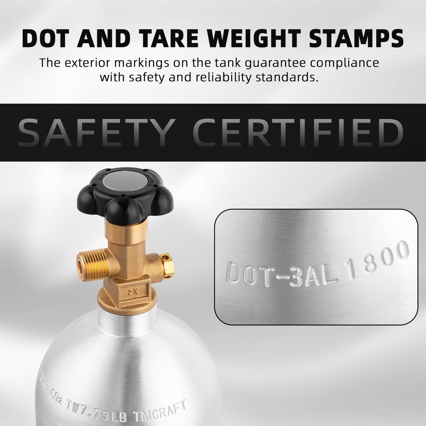 TMCRAFT 5lbs CO2 Gas Tank Silver