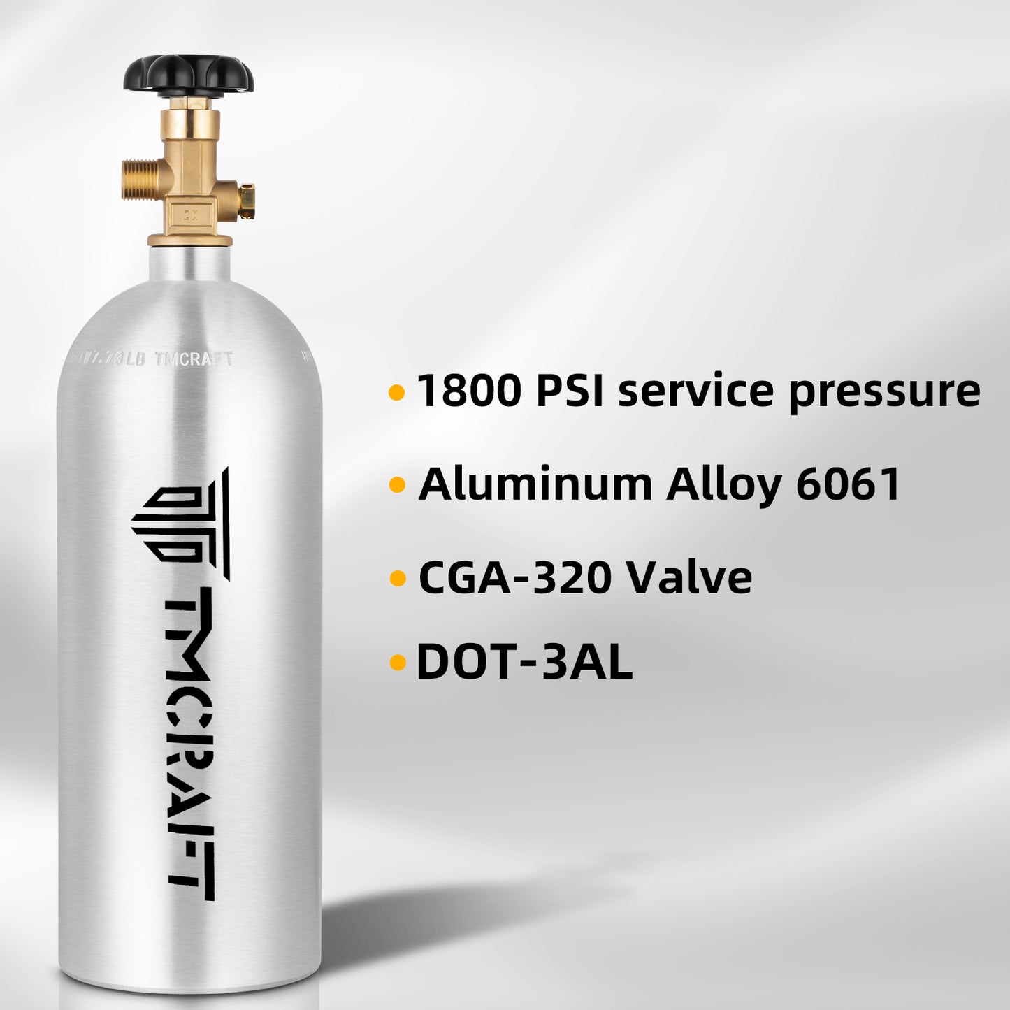 TMCRAFT 5lbs CO2 Gas Tank Silver