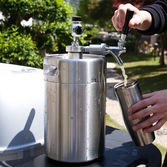 tmcraft 128oz double walled mini keg growler details page products details