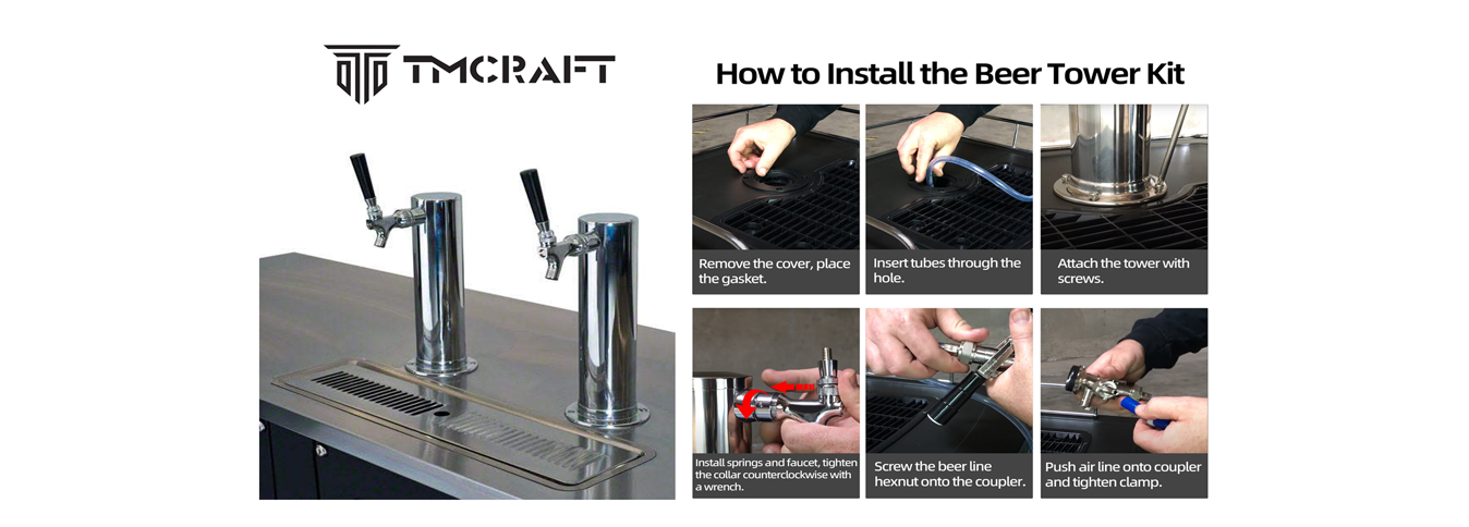 tmcraft single tap kegerator tower kit details page banner 1