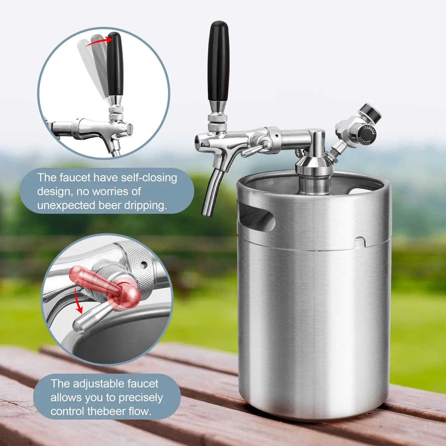 TMCRAFT 170oz Mini Keg Growler Silver - TMCRAFT