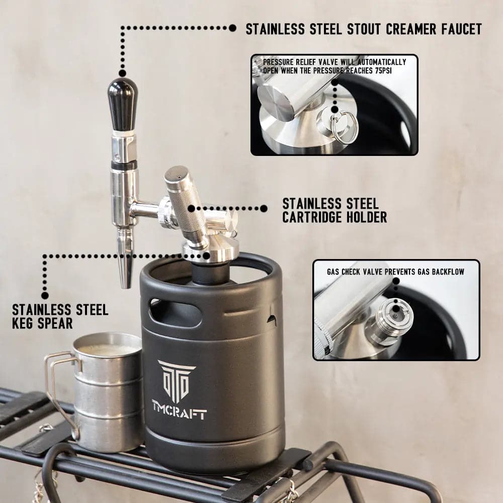 Royal Brew 128 OZ Nitro Cold Brew Coffee Maker Machine Steel Keg Home  Kegerator
