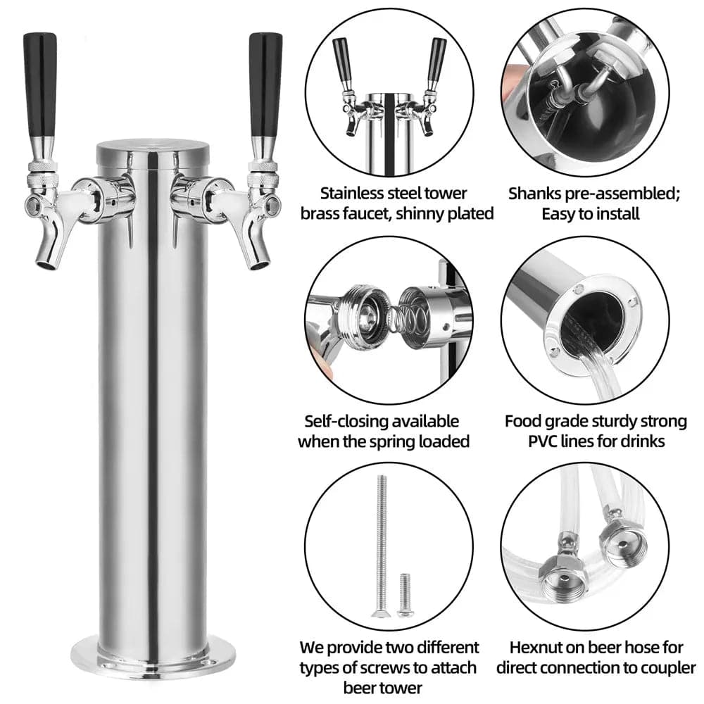 tmcraft dual faucet draft beer tower dispenser products details 1