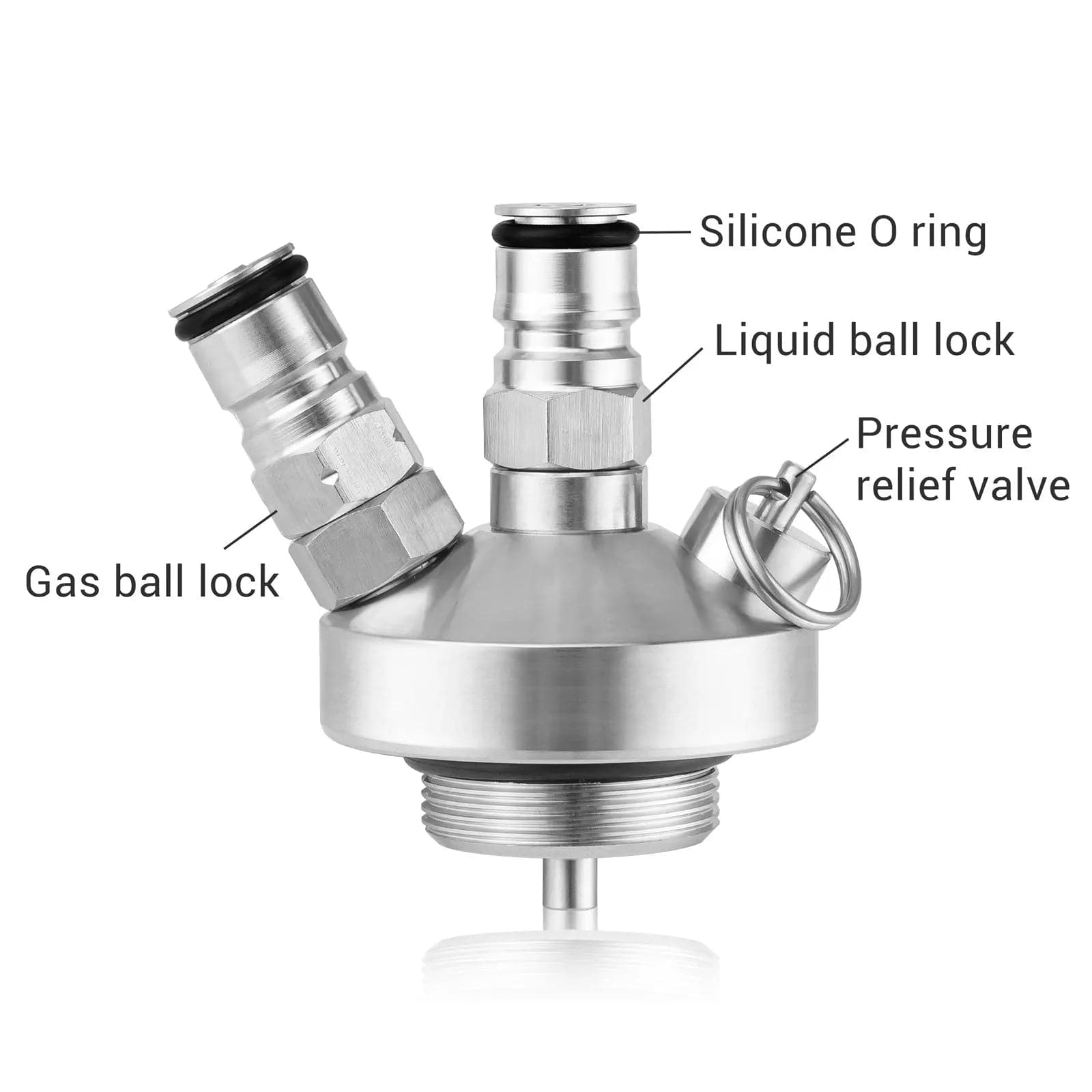 Dispenser Per Mini Keg In Acciaio Inox - Con Attacchi Per Birra E CO2, Tubo Da 130 Cm, Compatibile Con Growler 2-10L