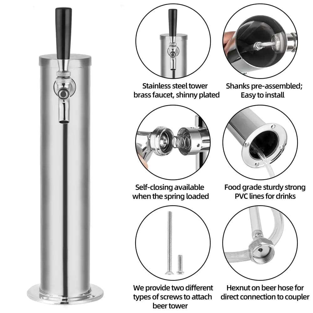 tmcraft single tap kegerator tower kit products details