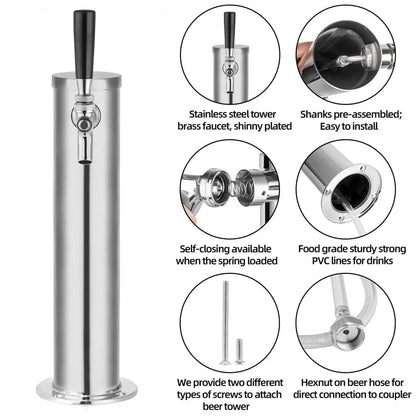 tmcraft single tap kegerator tower kit products details