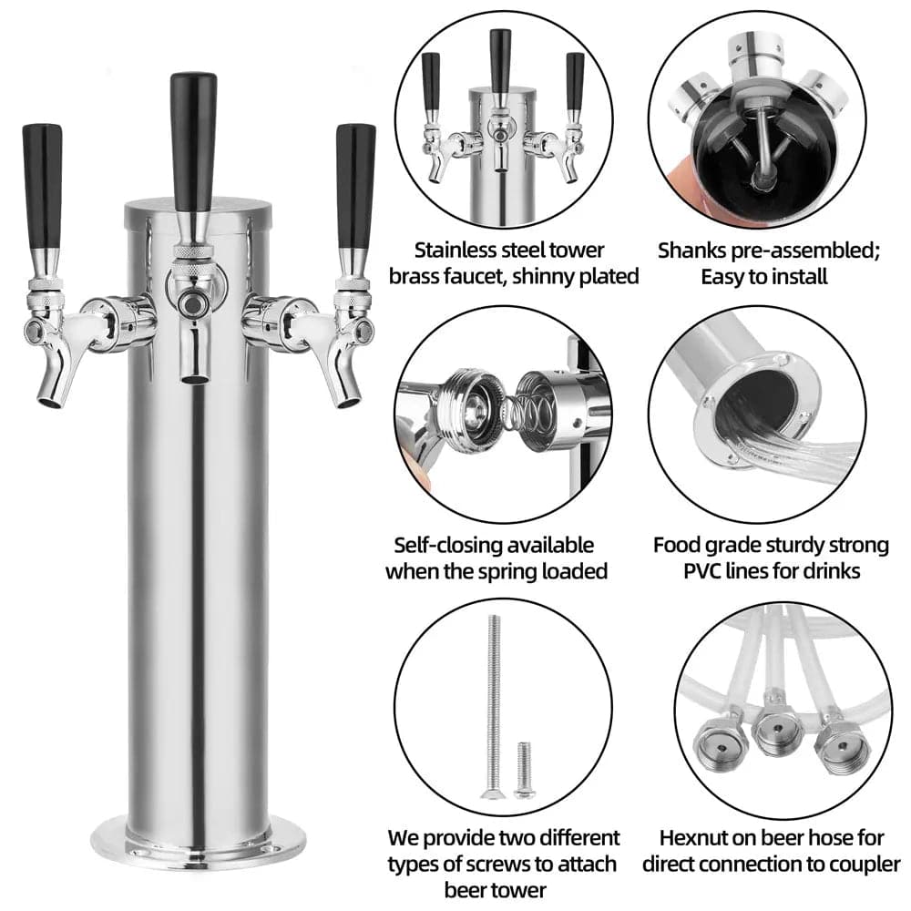 tmcraft triple faucet draft beer tower dispenser products details 1