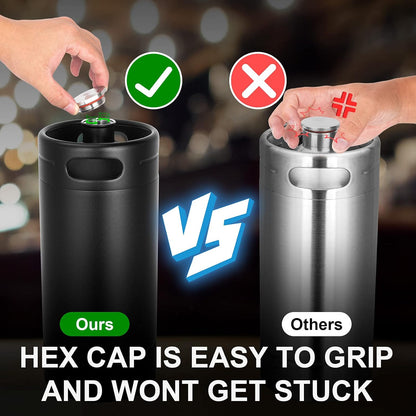 TMCRAFT 64oz Stainless Steel Mini Keg Black