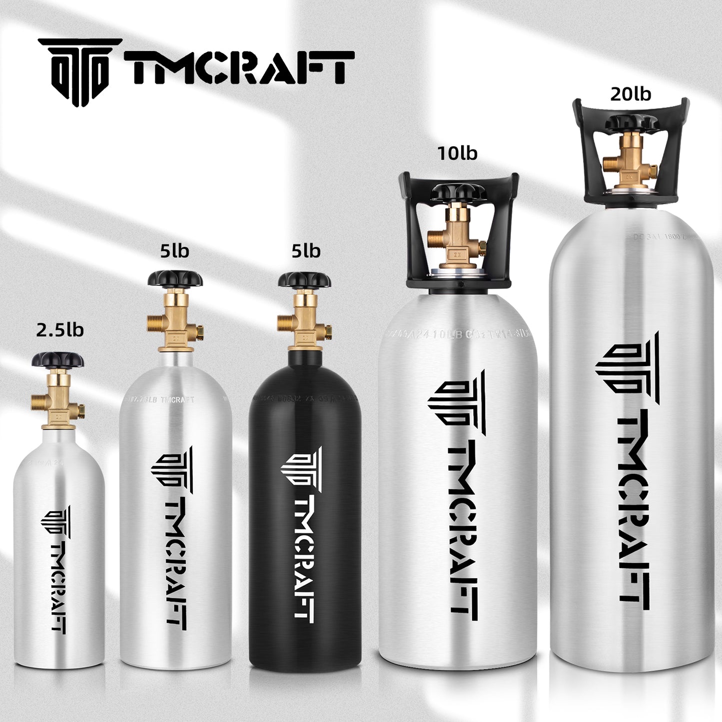 TMCRAFT 2.5lbs CO2 Gas Tank Silver