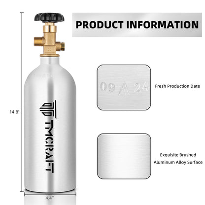 TMCRAFT 2.5lbs CO2 Gas Tank Silver