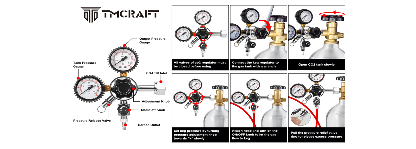 tmcraft beer keg dual gauge co2 regulator details page banner 1
