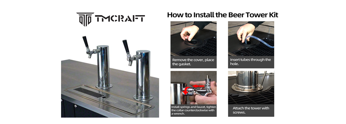 tmcraft single faucet draft beer tower dispenser details page banner 1